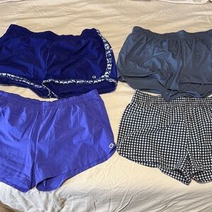 GAP Women's Athletic Shorts - Blue, Gray, Black Checkered